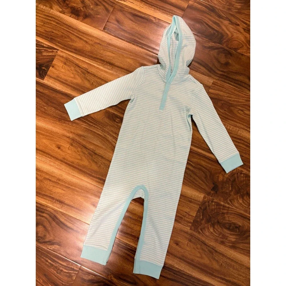 Primary Striped Hooded Rompers, size 18-24 months